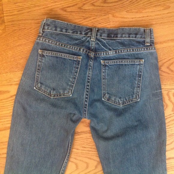 VTG Y2K EARL MID RISE JEANS BLUE COTTON DENIM WOMENS 25 28"x28.5" CROPPED USA - Picture 6 of 14